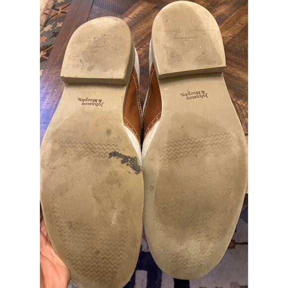 Johnston & Murphy Men’s 10M Saddle Shoes Tan Brown Suede Leather Oxford - Picture 6 of 9